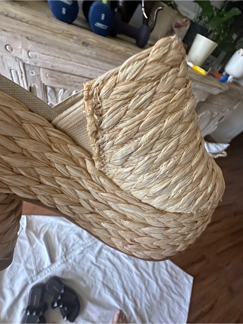 Dolce Vita Natural Raffia Woven Platform Slide Mules Size 7.5 - Picture 6 of 11